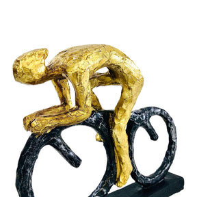 Cycling Gold Man Figure Decor