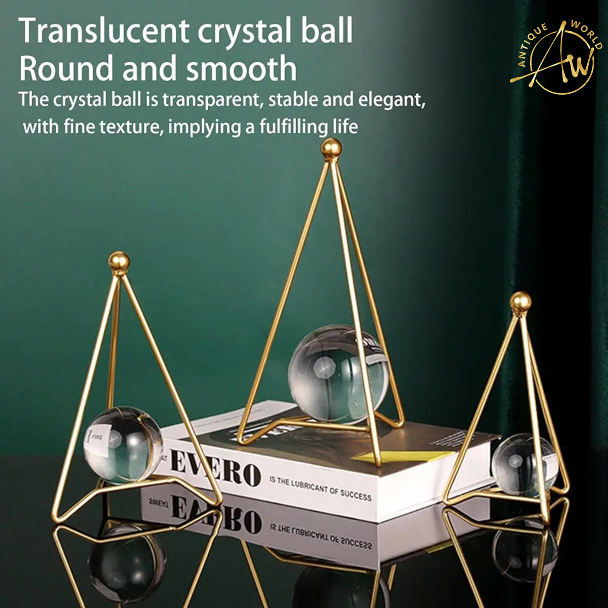 1PC Metal Crystal Ball Figurines