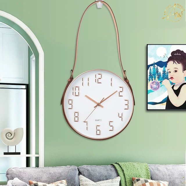Lather Belt Hanging Wall Clock