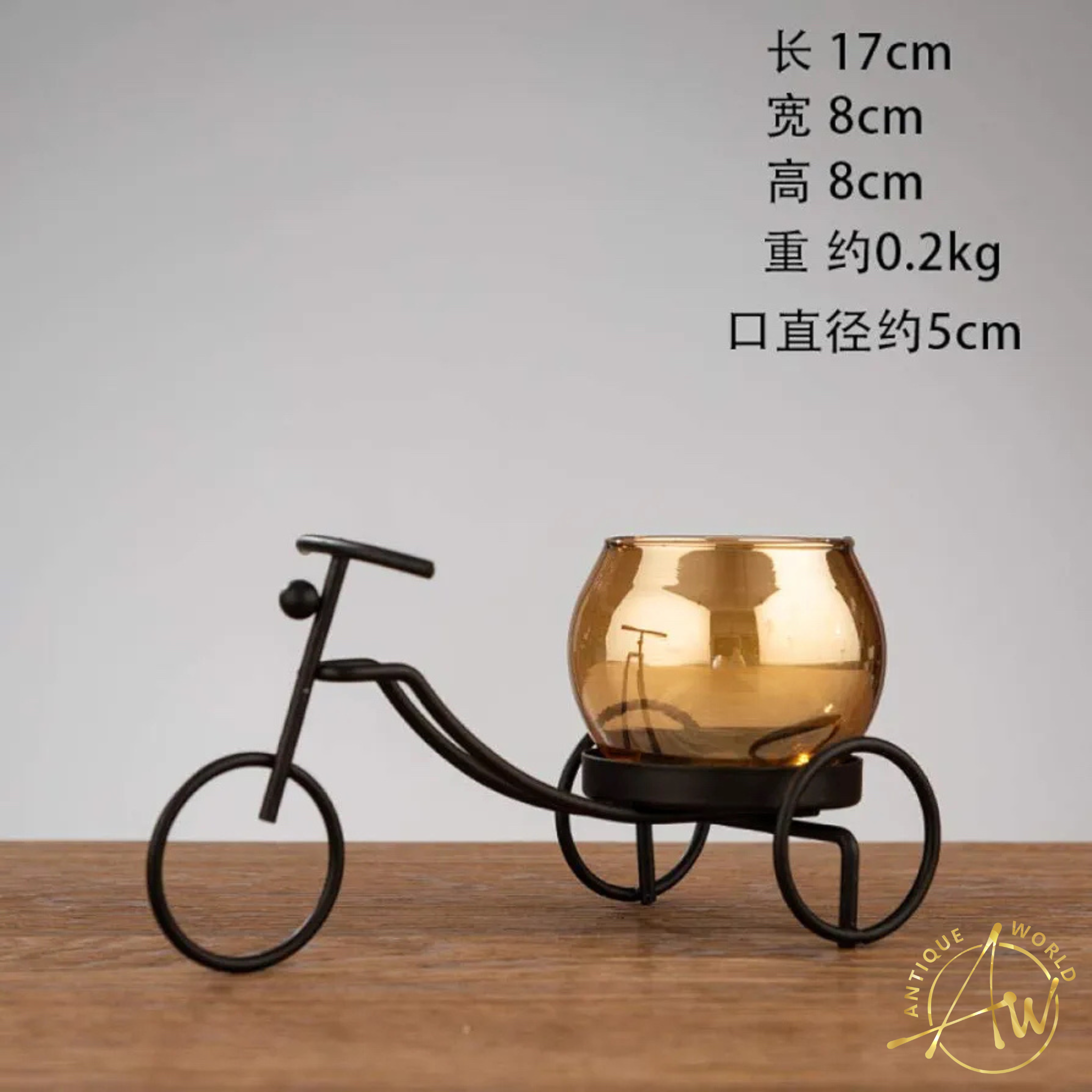 Premium Metallic Bicycle Candle Holder