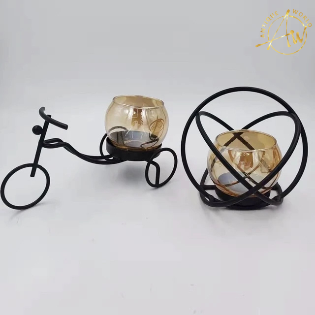 Premium Metallic Bicycle Candle Holder