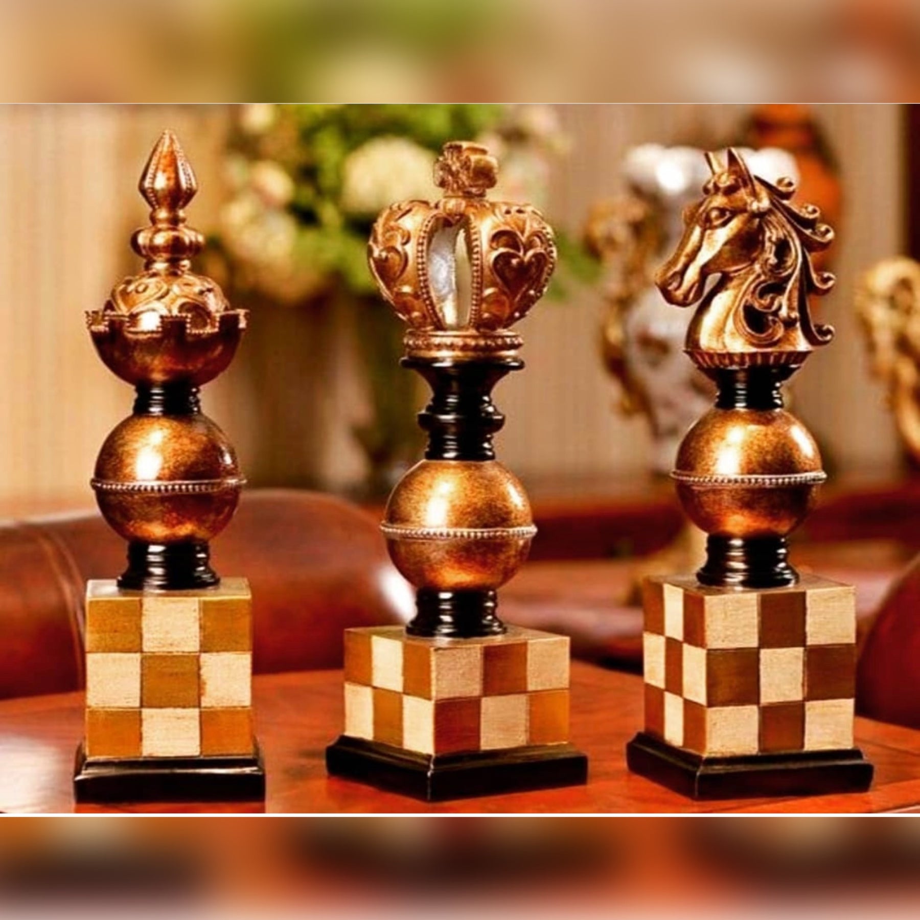 Chess Pieces Ornaments (Set of 3)