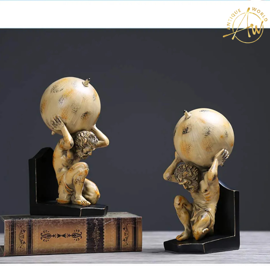 Roman Titan Atlas Statues bookend