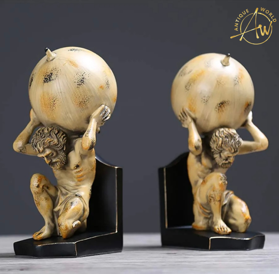 Roman Titan Atlas Statues bookend