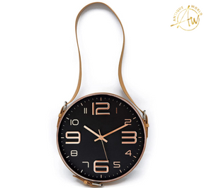 Elegant Black Timepiece Hanging Wall Clock
