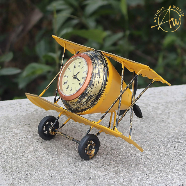 Metal Retro Airplane Clock