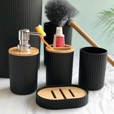 4 PCs Matt Black Bath Set