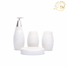 Floral Design Bathroom Set