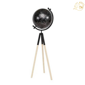 Wooden Tripod World Globe