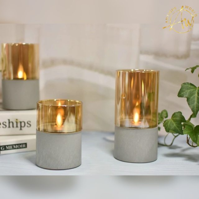 Concrete LED Candles ( Set of 3 )