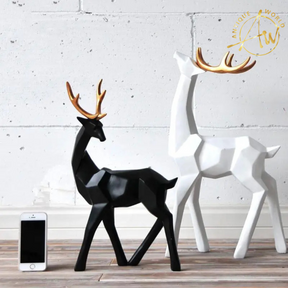 Pair of Rudolph Rein Deer Sculpture