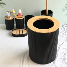 4 PCs Matt Black Bath Set