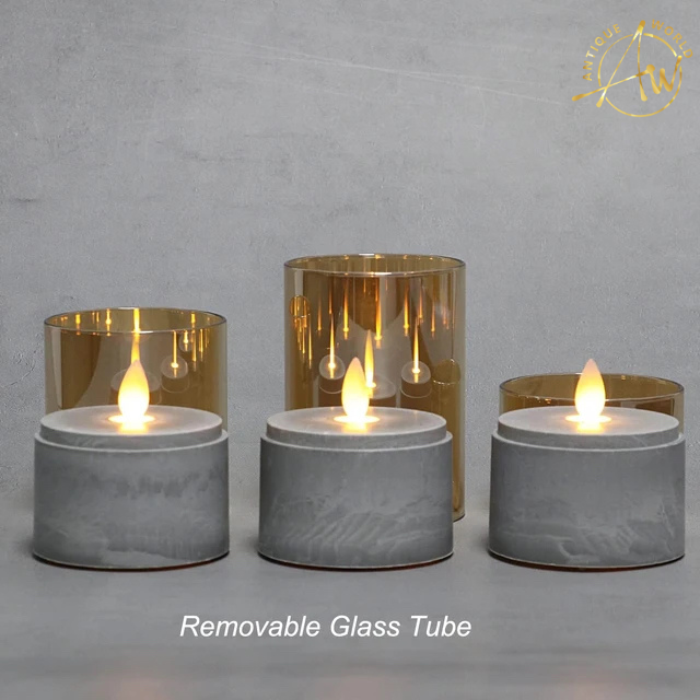 Concrete LED Candles ( Set of 3 )