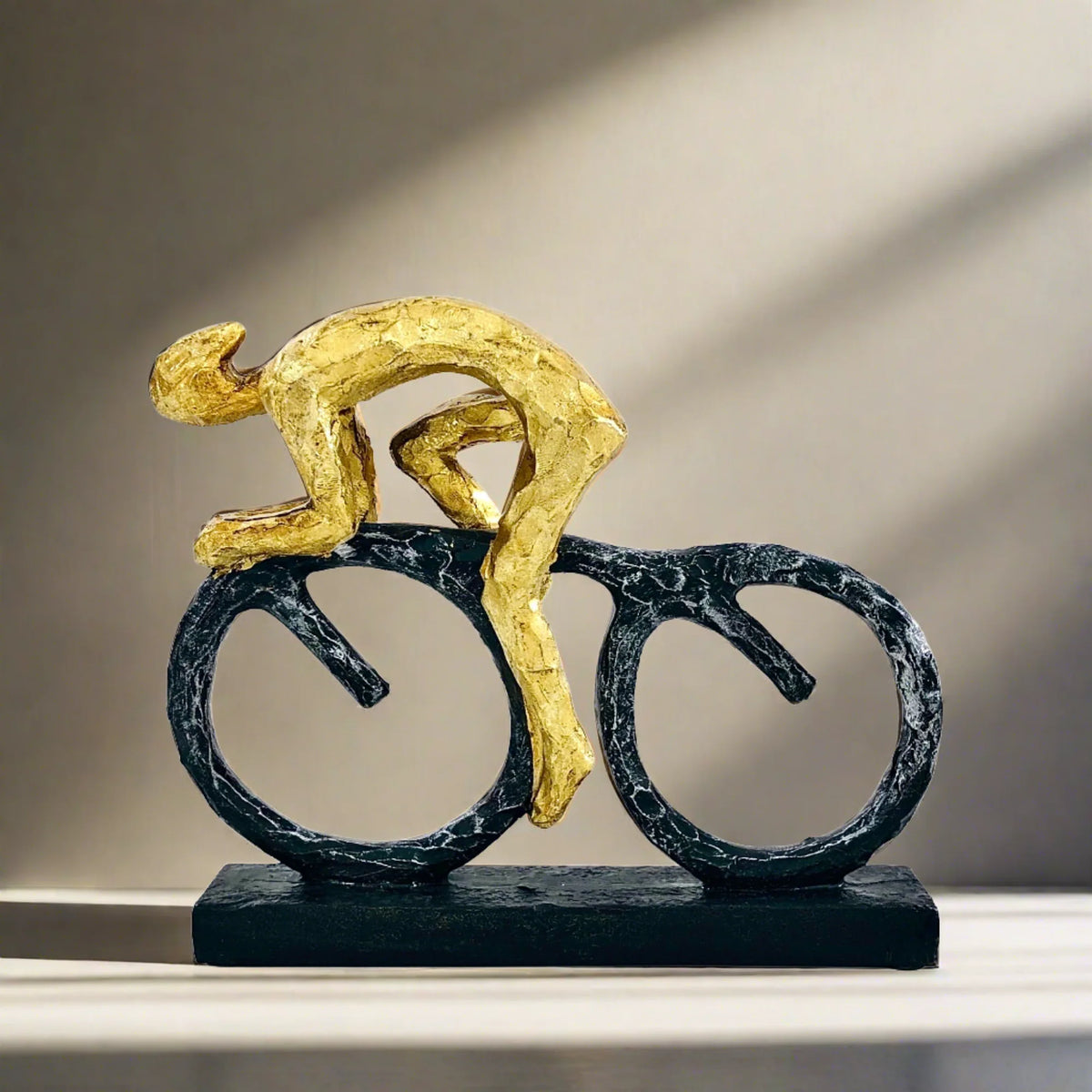 Cycling Gold Man Figure Decor