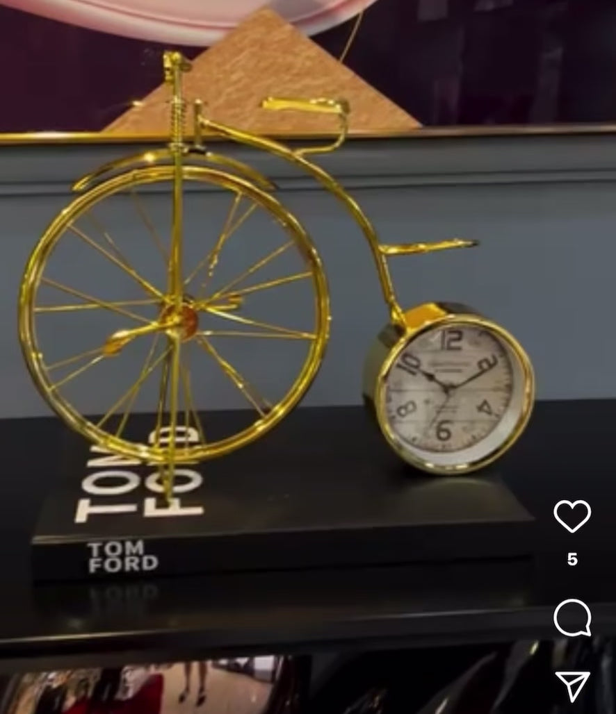 Elegant Gold Bicycle clock