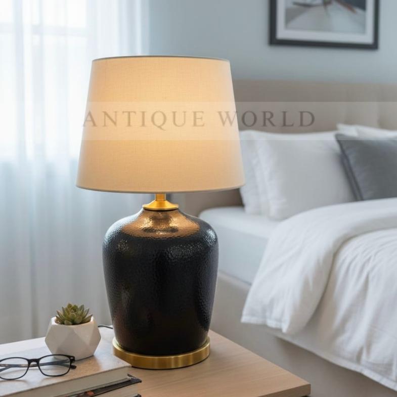 Modern Round Table Lamp with Simple Shade ( Pair )