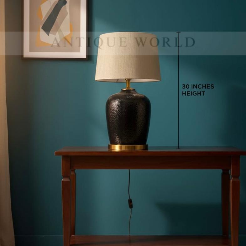 Modern Round Table Lamp with Simple Shade ( Pair )
