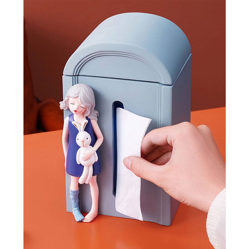 Creativity Resin Cute Girl Tissue Box