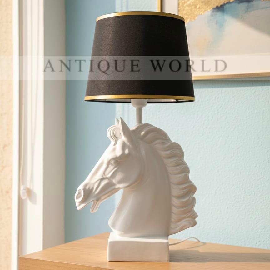 Royal Horse Figurine Brass Finish Table Lamp 1 Pc