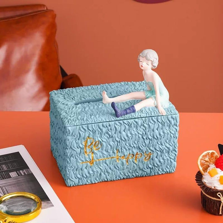 Resin Girl Tissue Box