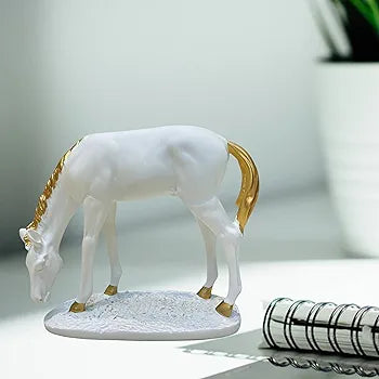 Polyresin White Horse Idol Statue