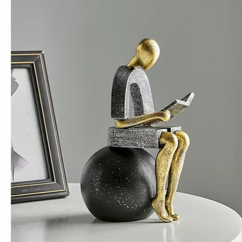 Modern Decorative Abstract Reading Figure Sculpture