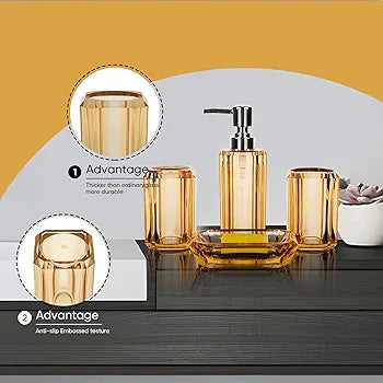 Transparent Yellow Bath Set