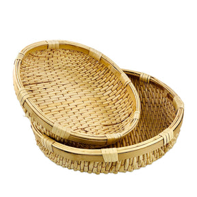 Multipurpose Round Bamboo Basket (Set of 2)