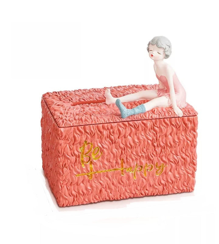 Resin Girl Tissue Box
