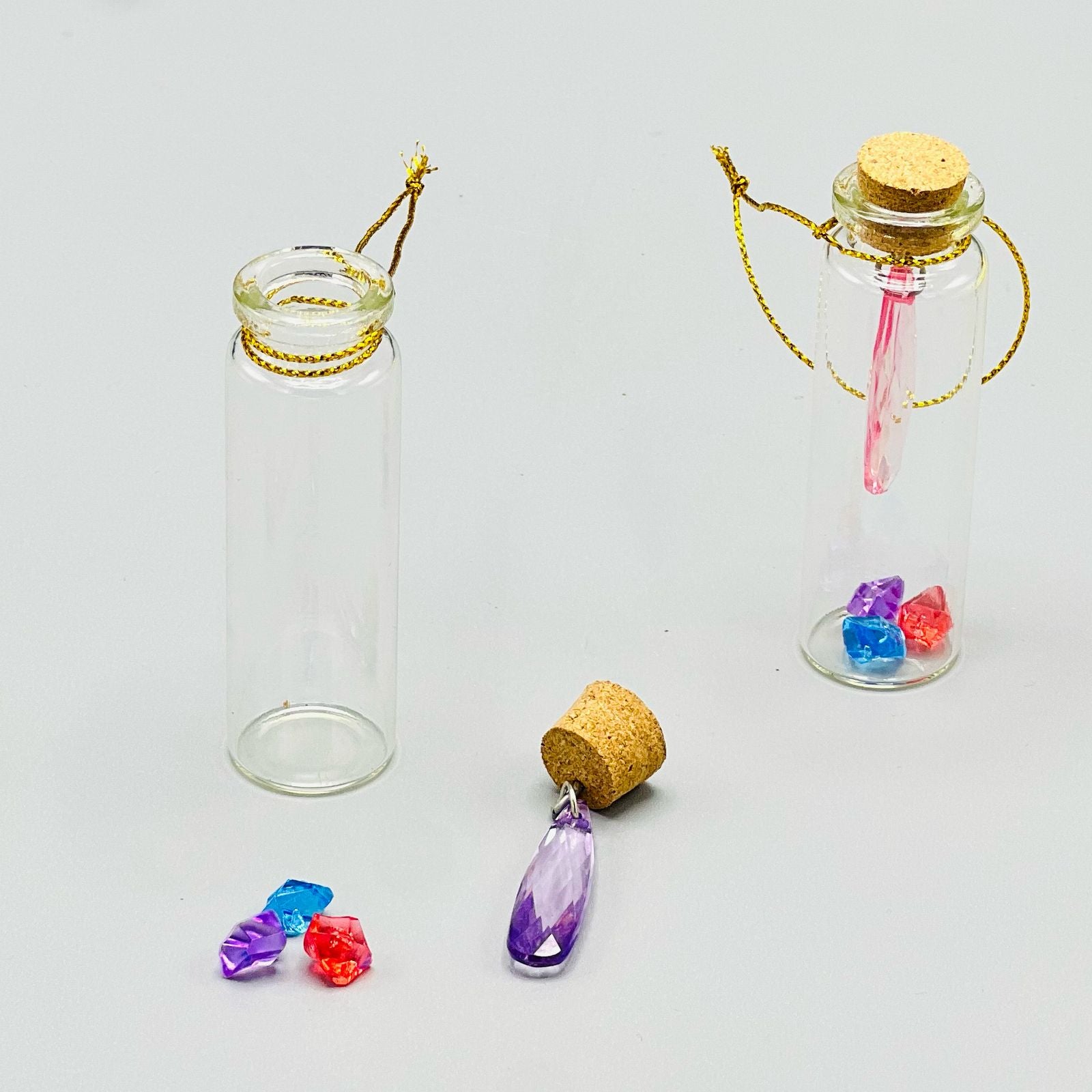 Crystal Stone Mini Message Bottle 2pc