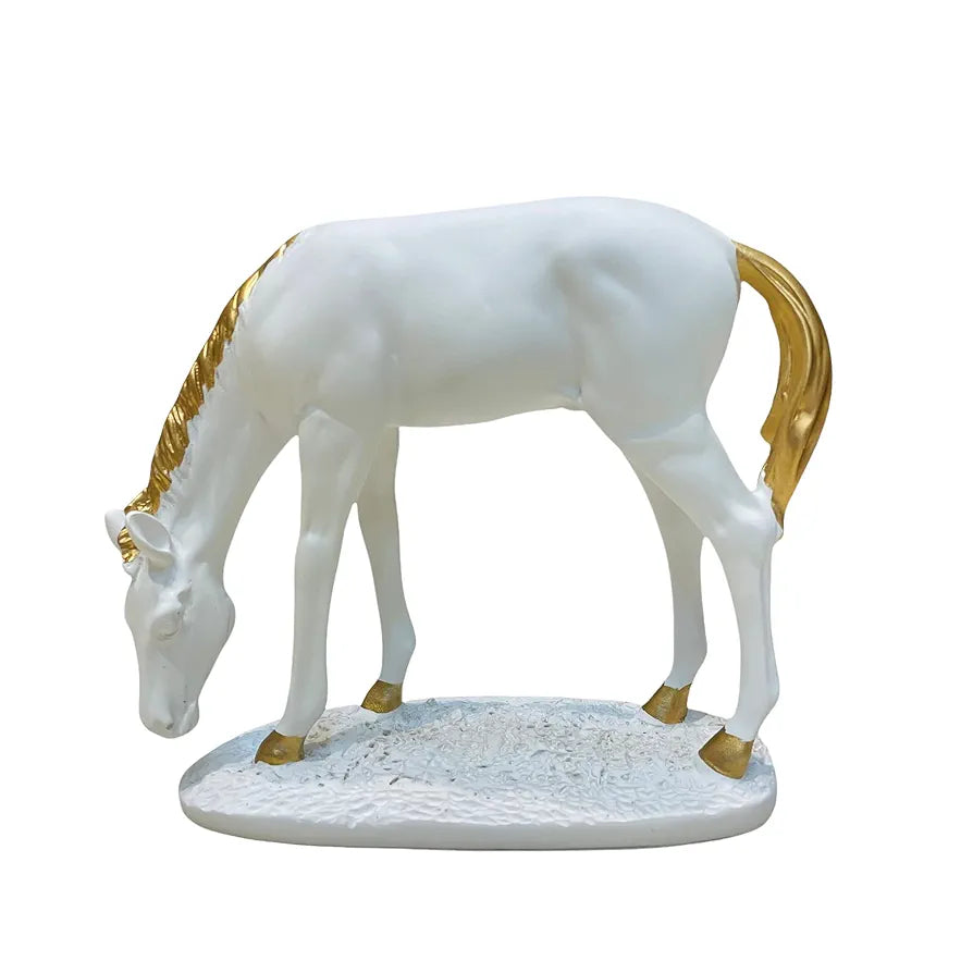 Polyresin White Horse Idol Statue
