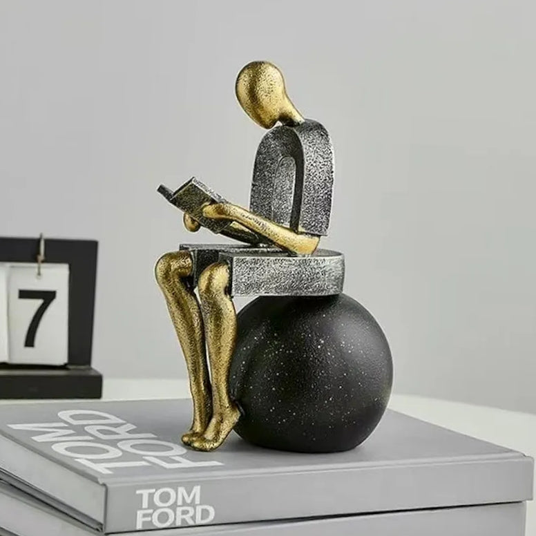Modern Decorative Abstract Reading Figure Sculpture