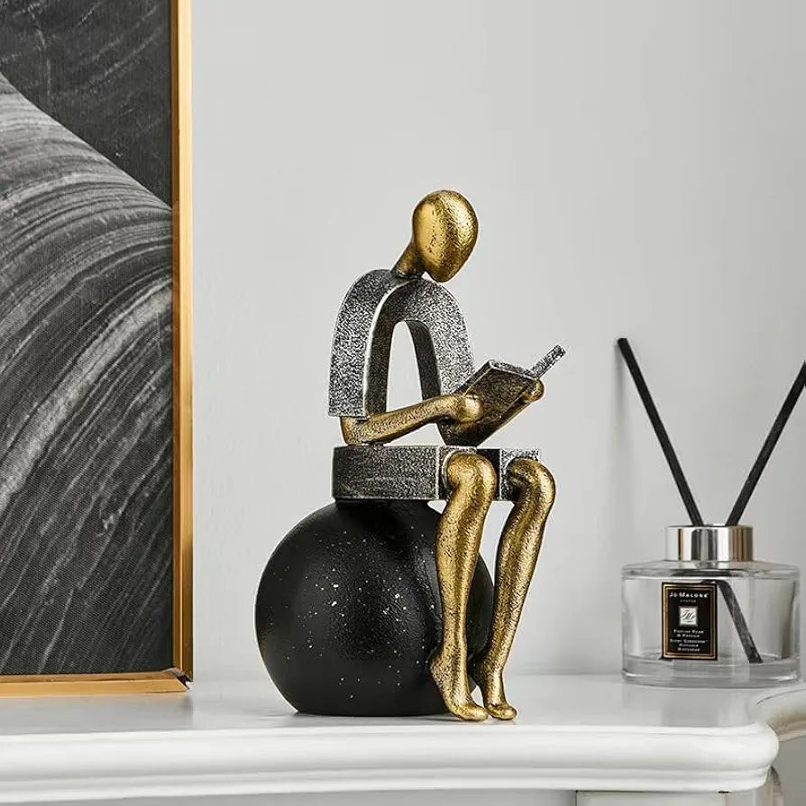 Modern Decorative Abstract Reading Figure Sculpture