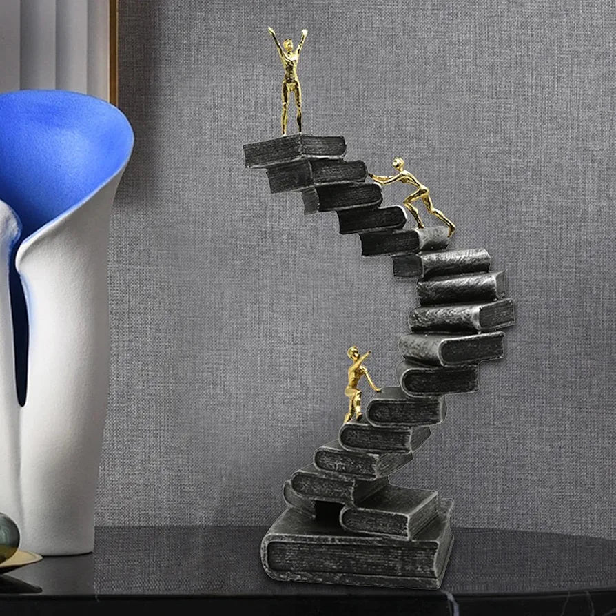 Climbing Book Ladder Statue