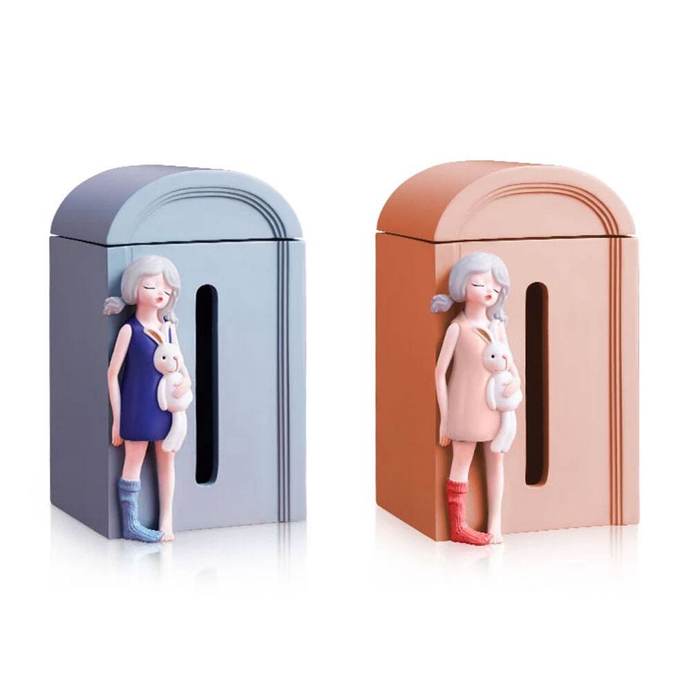Creativity Resin Cute Girl Tissue Box
