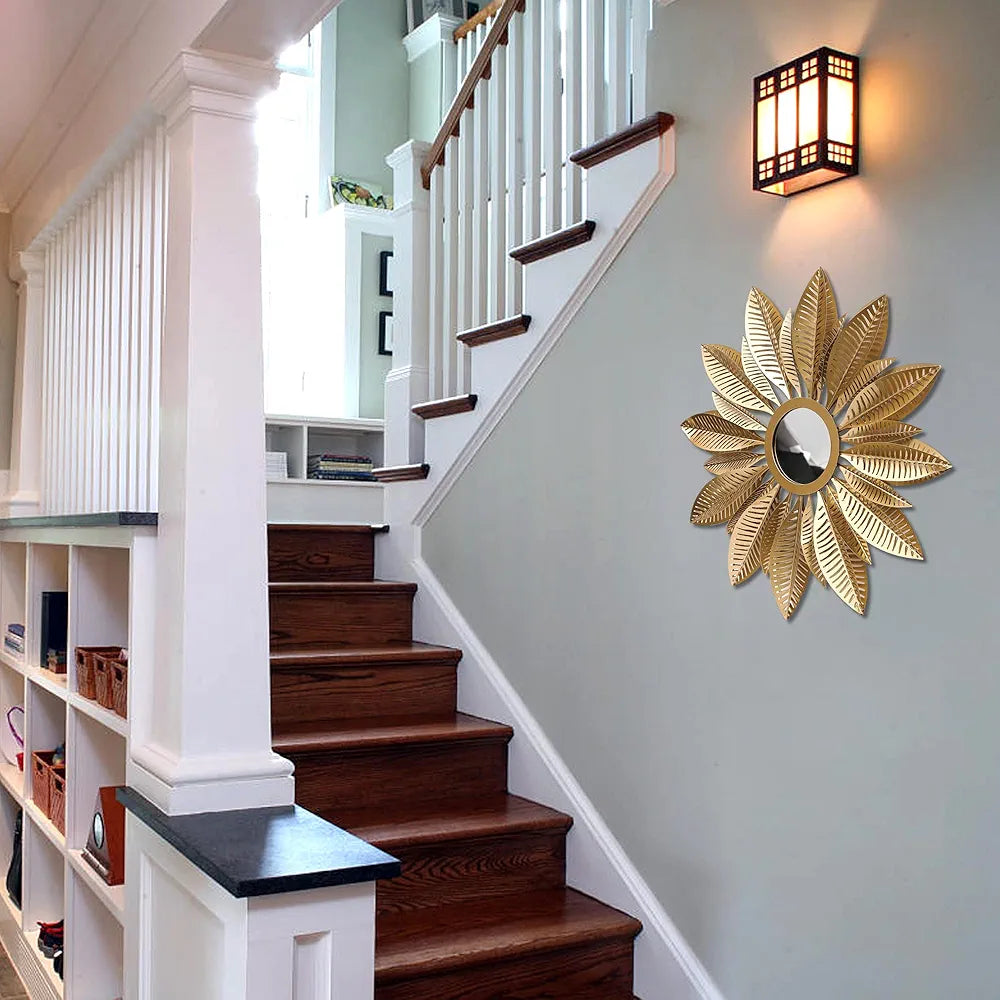 Golden Sunburst Wall Hanging Mirrors