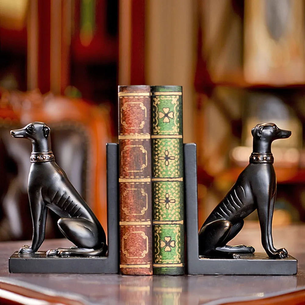 Decorative Sitting Dog Resin Bookend