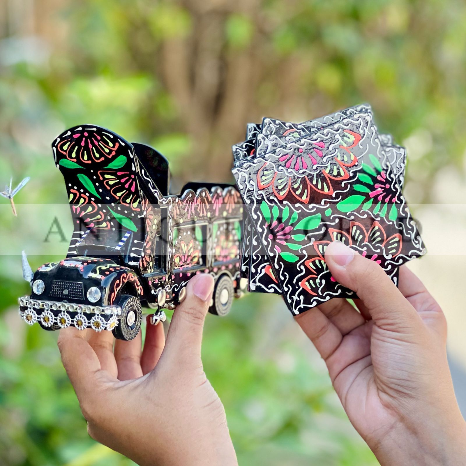 Coloured Truck Table Art Tea Coaster Decor