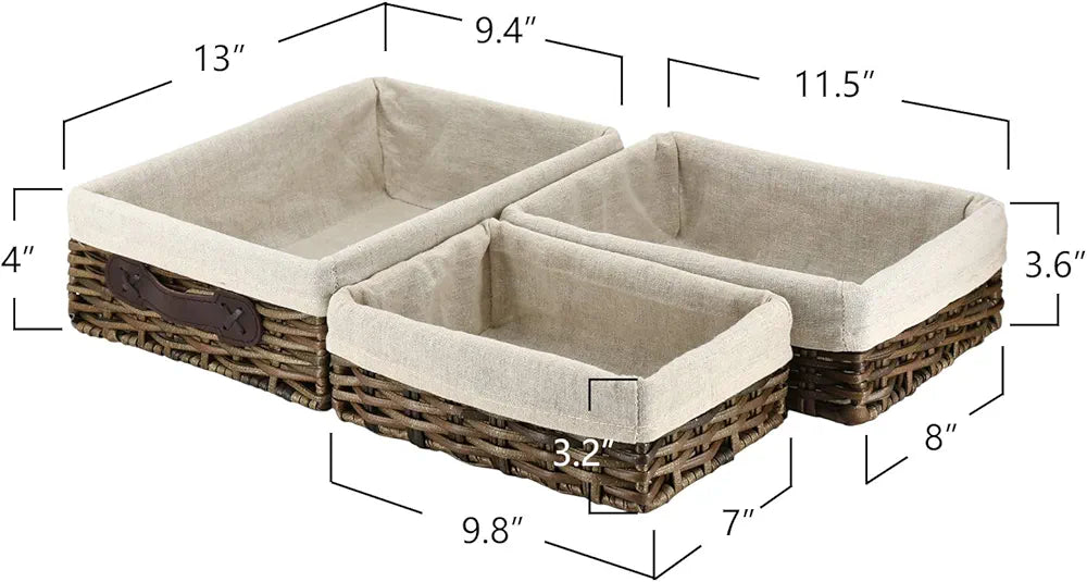 Handmade Large Wicker Storage Basket (4pc Set )