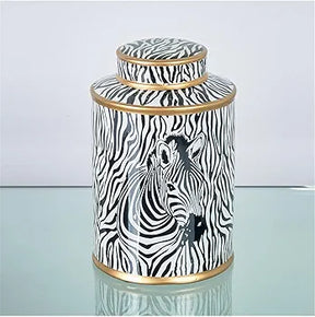 Boast of home Tibor 27cm Zebras Black and White Kenyax Vases ( Set of 2 )