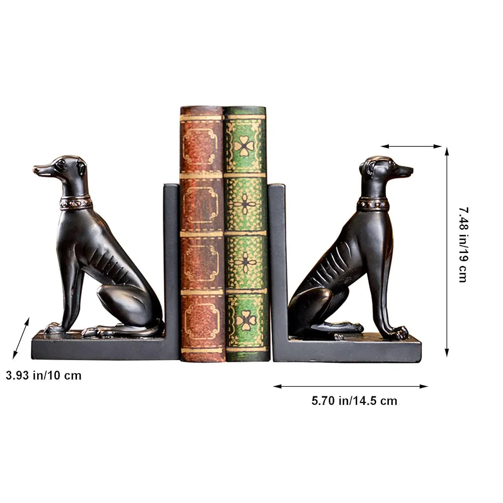 Decorative Sitting Dog Resin Bookend