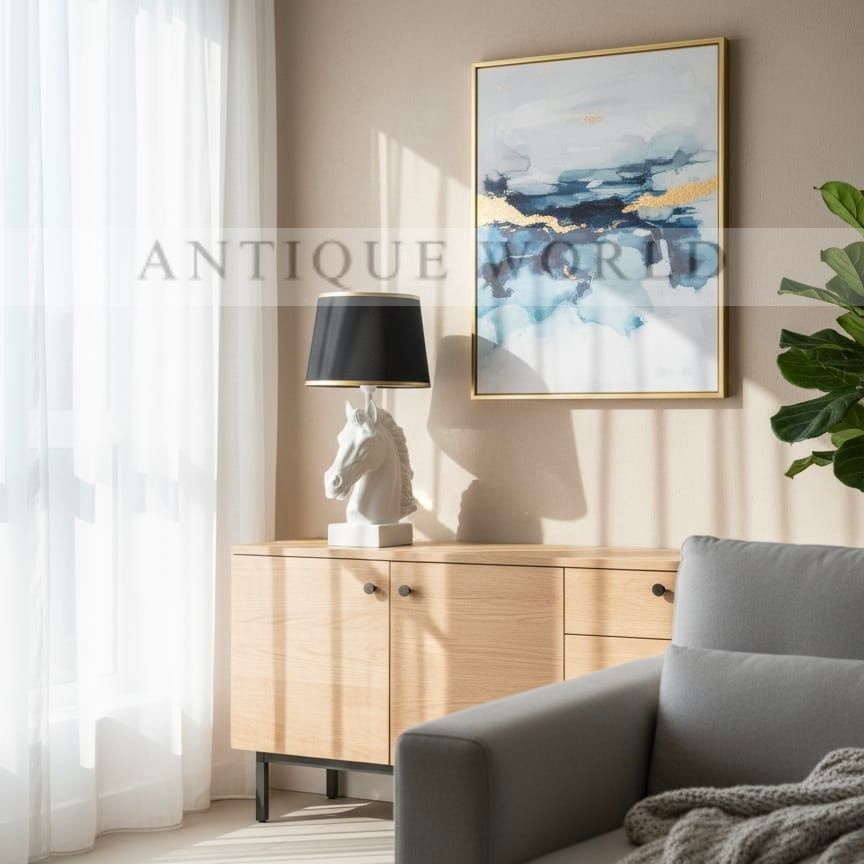 Royal Horse Figurine Brass Finish Table Lamp 1 Pc