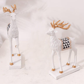 Decorative Black Color Deer Sculpture For Home Decoration Set of 2