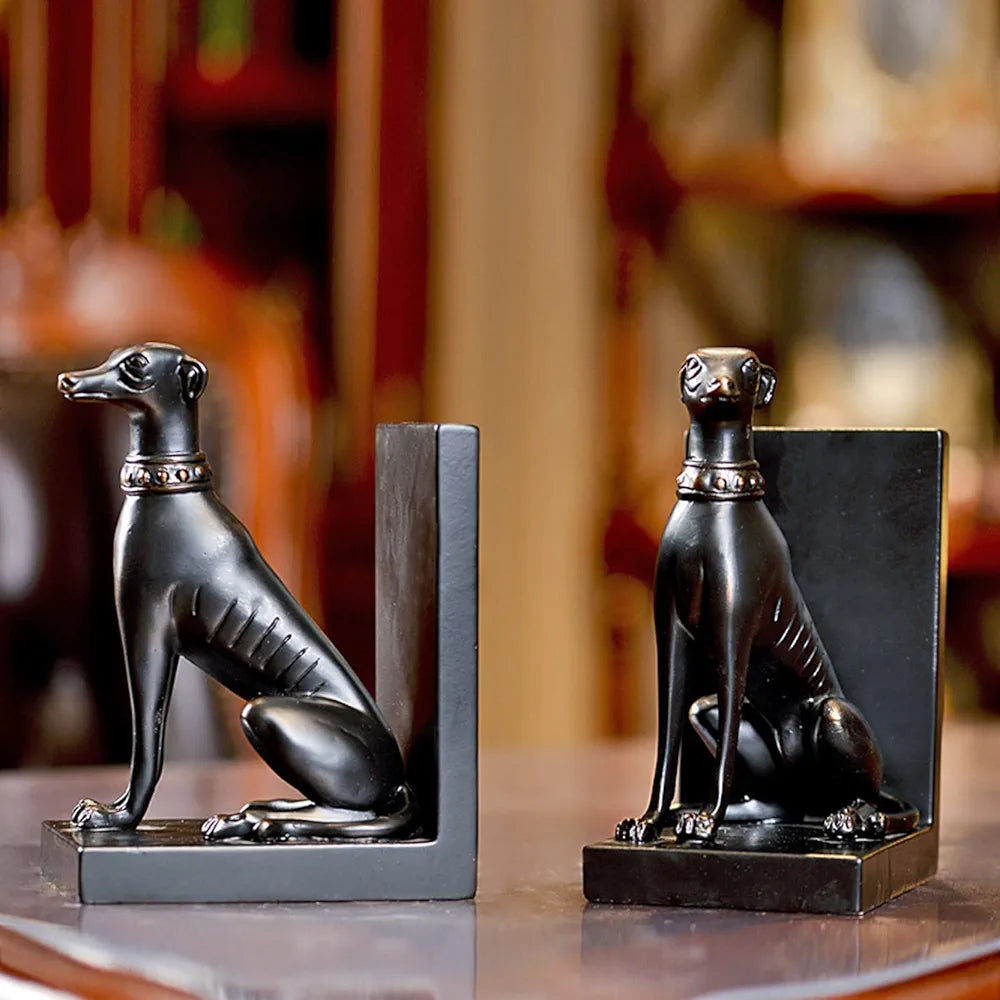 Decorative Sitting Dog Resin Bookend