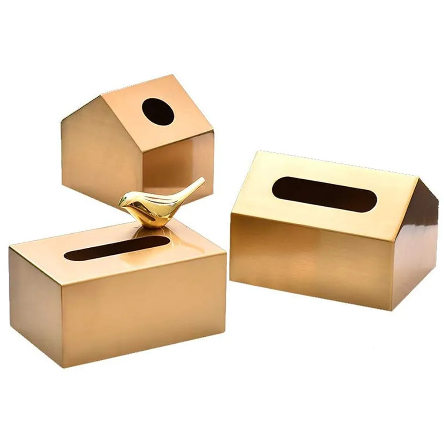 Luxury Gold Sparrow Tissue Box