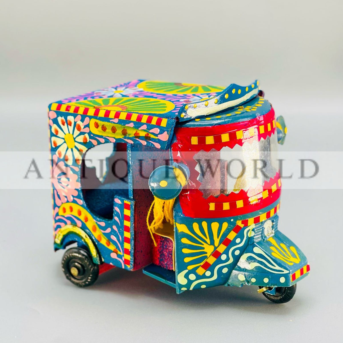 Hand Painted Miniature Rickshaw Model