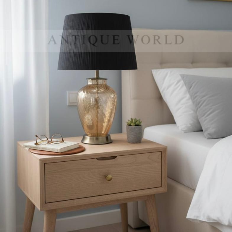 Golden Textured Crystal Table Lamp ( Pair )