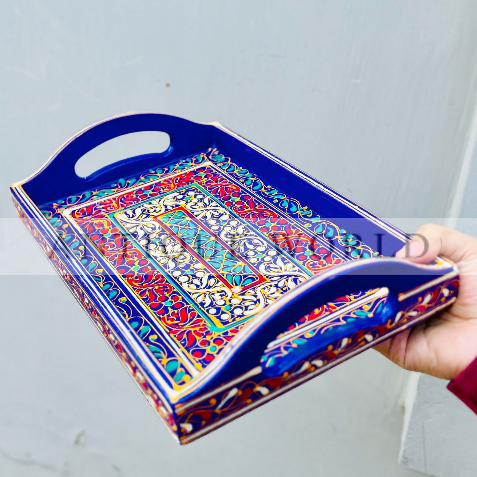 Handcrafted Naqsi Art Wooden Tray