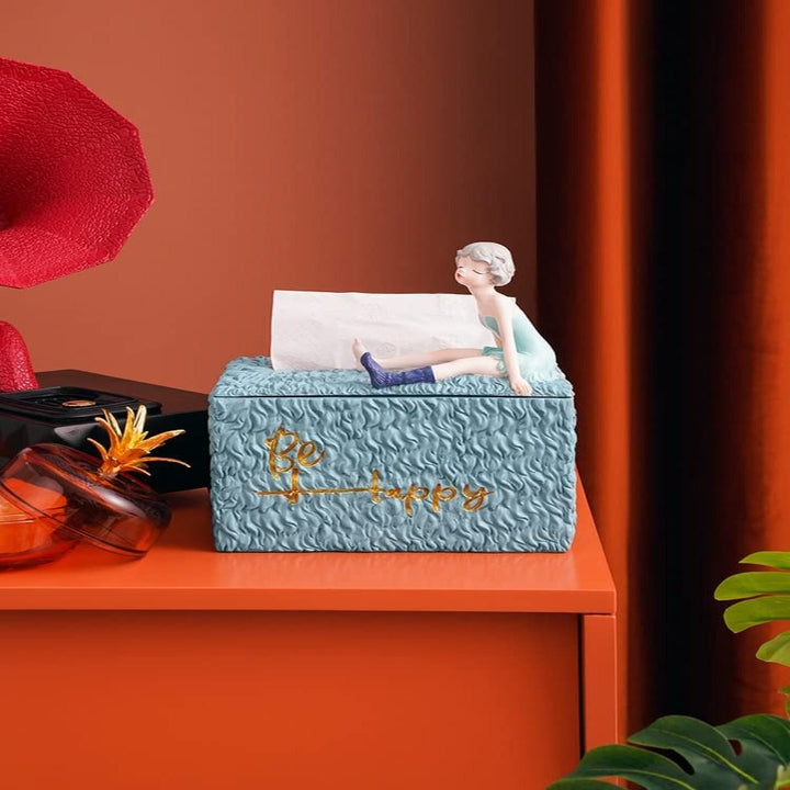 Resin Girl Tissue Box