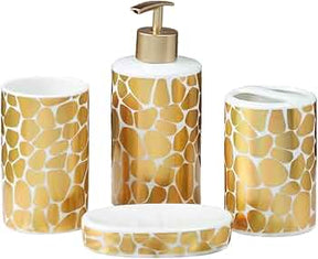 Golden Ceramic Bathroom Accessories Set